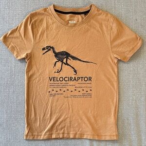 Cactus Boys Brown/Tan Velociraptor Shirt Sleeve T Shirt Size 7
